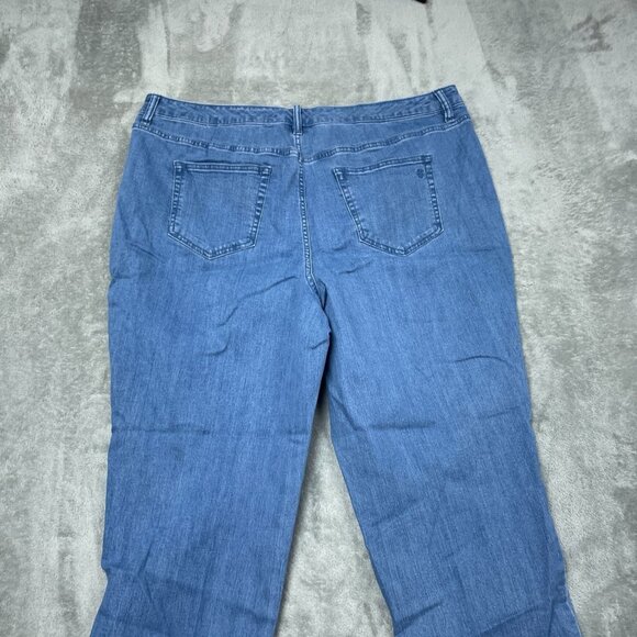 Susan Graver Tapered Stretch Denim Repreve Jeans Medium Wash (28”) a1556 - Picture 10 of 11